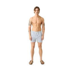 Outlet Knowledge Cotton Apparel id-Thigh Stripe Seersucker Swishorts - Bue stripe