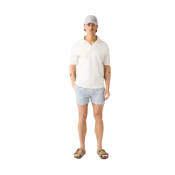 Outlet Knowledge Cotton Apparel id-Thigh Stripe Seersucker Swishorts - Bue stripe