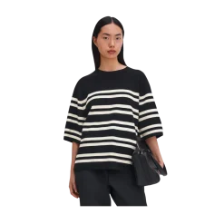 Clearance Filippa K ilano Knit T-hirt - 0323 Black/White