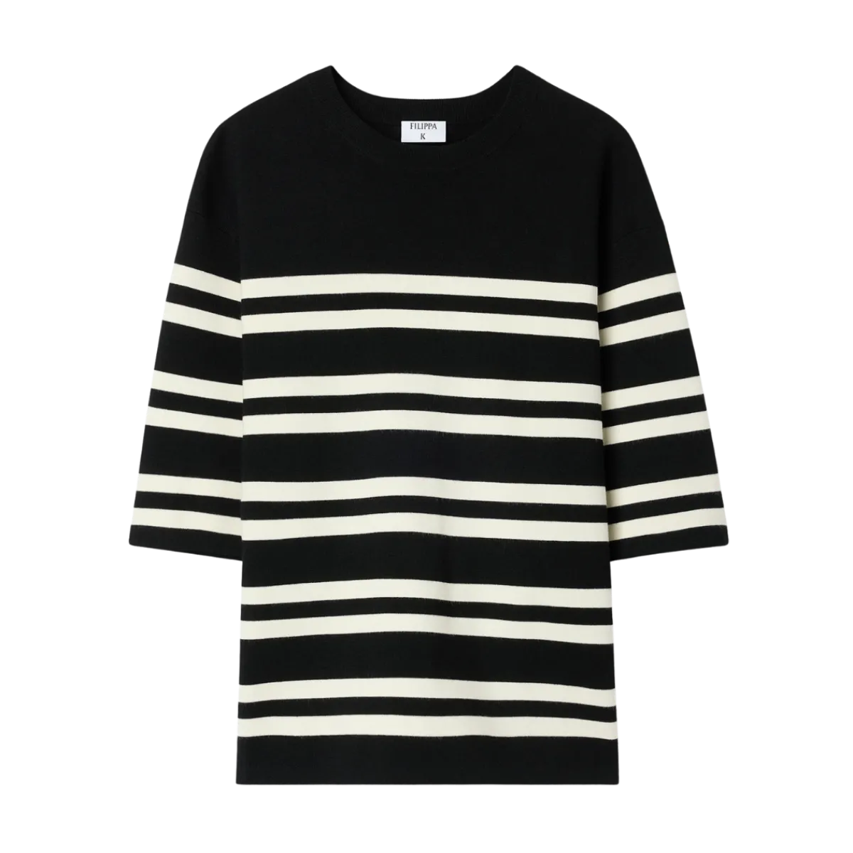Clearance Filippa K ilano Knit T-hirt - 0323 Black/White