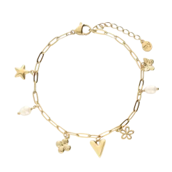 Hot My Jewellery Minimalist Chain Bracelet with Charms - Gold