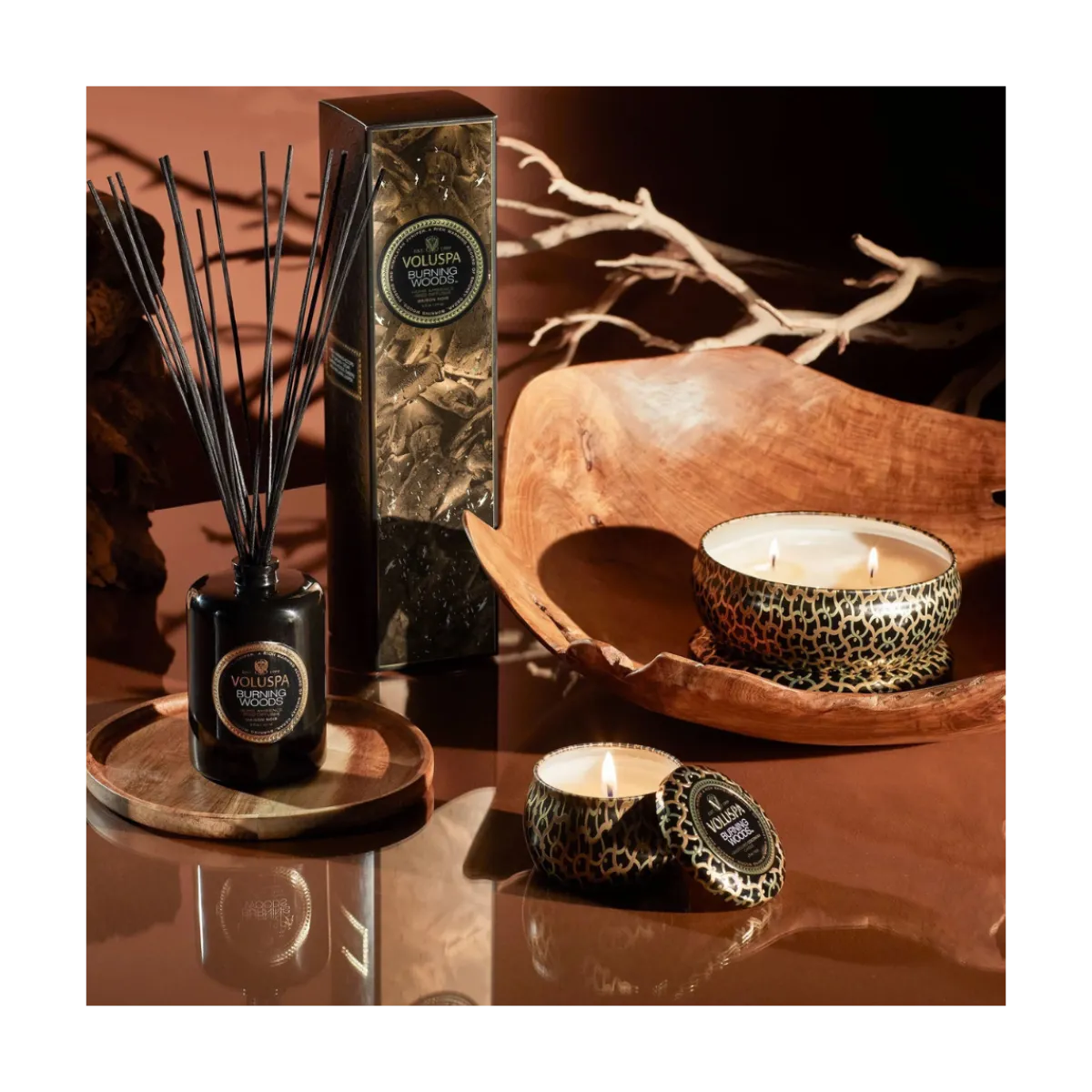Hot Voluspa Mini Tin Candle - 7 Burning Woods