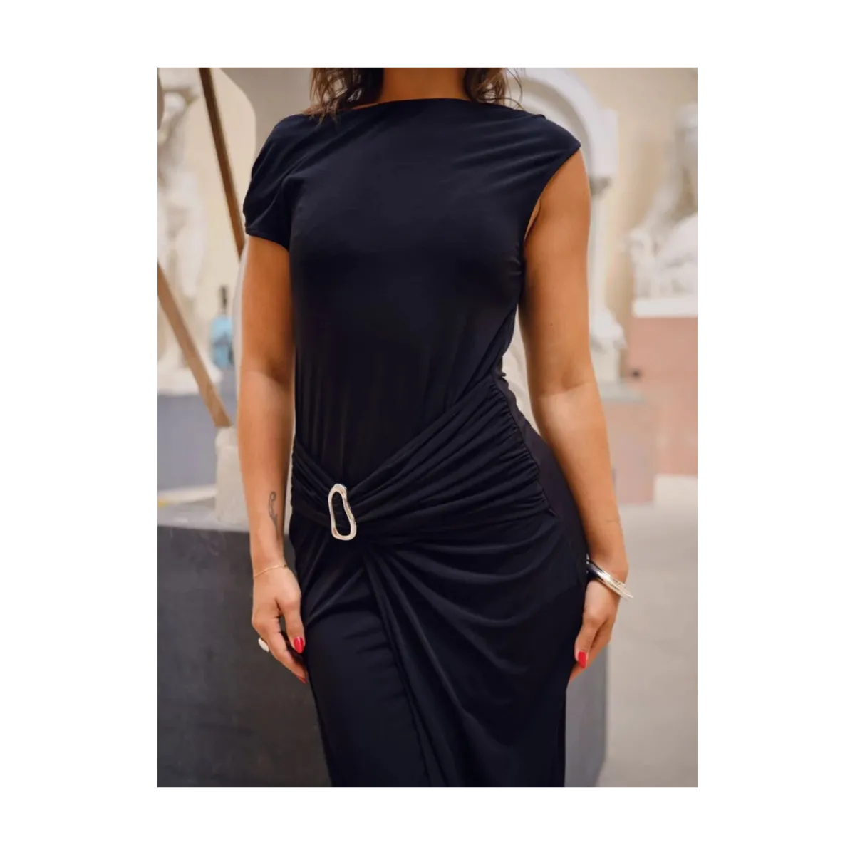 Best Neo Noir Minja Drapy Dress - 100 Black