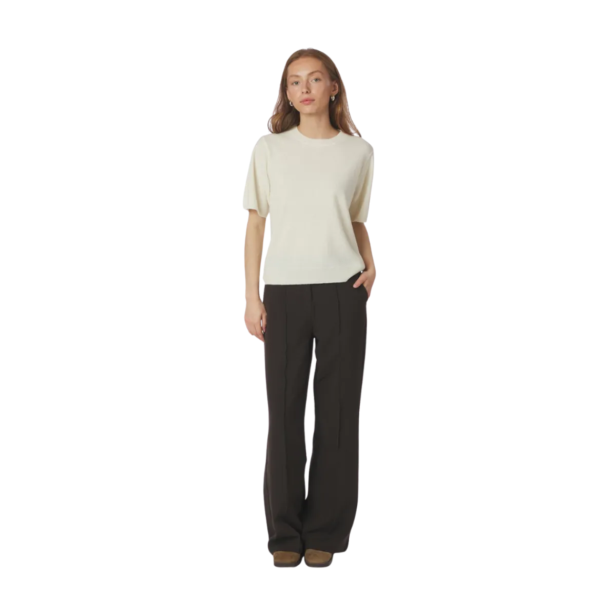 Neo Noir Missy Knit Tee - Creme