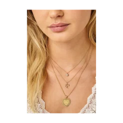 Discount My Jewellery Necklace Fine Strass Square - Gold