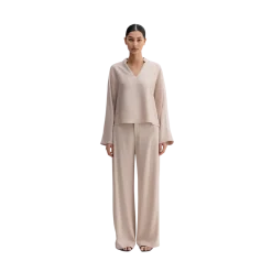 Discount Ahlvar Nina V-Neck Boue - Greige