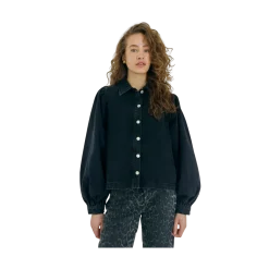 Online Norr Ninni Clean Denim Shirt - Black Washed