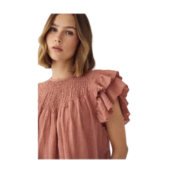 Outlet Noella N-MAURA BLOUSE - RED CLAY