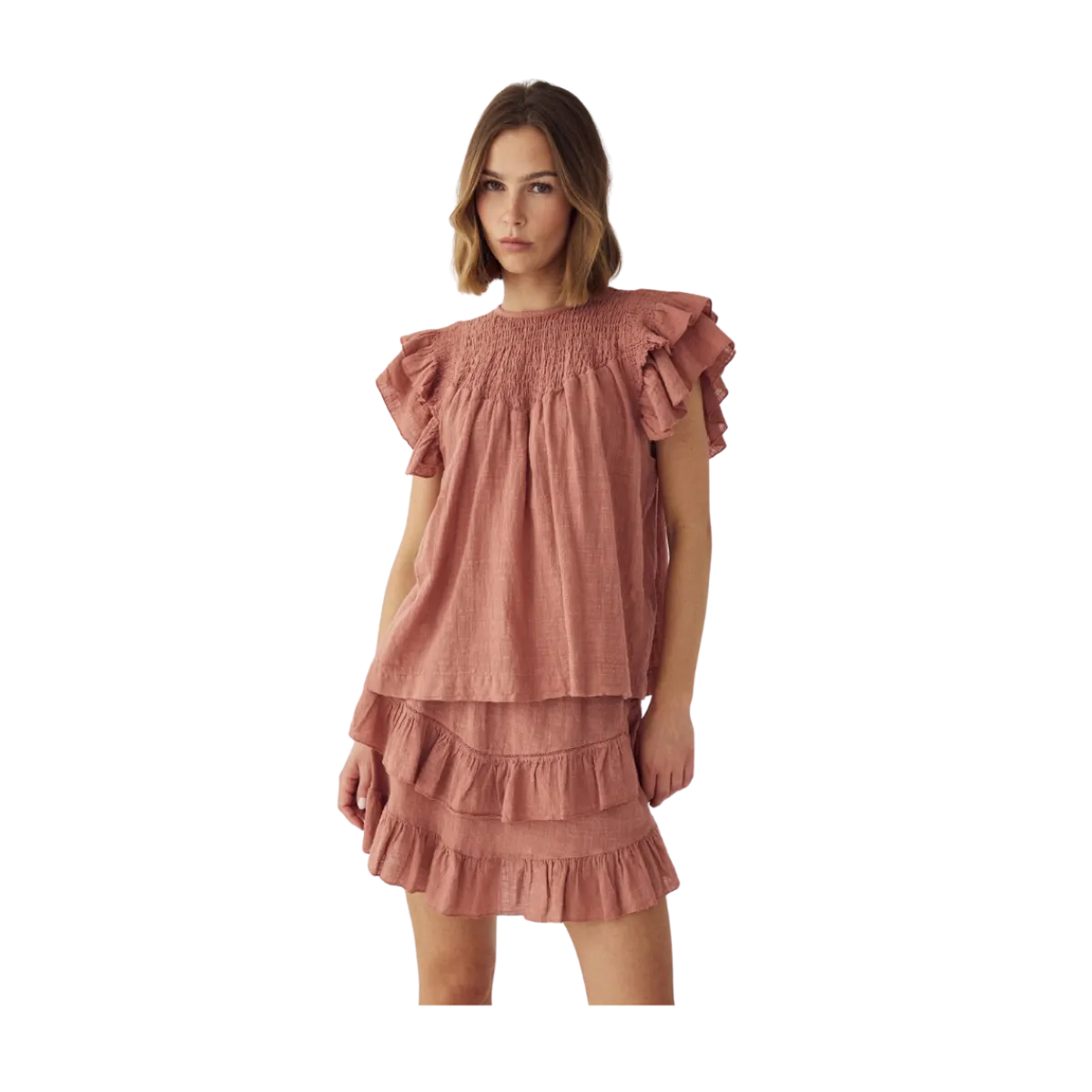 Outlet Noella N-MAURA BLOUSE - RED CLAY
