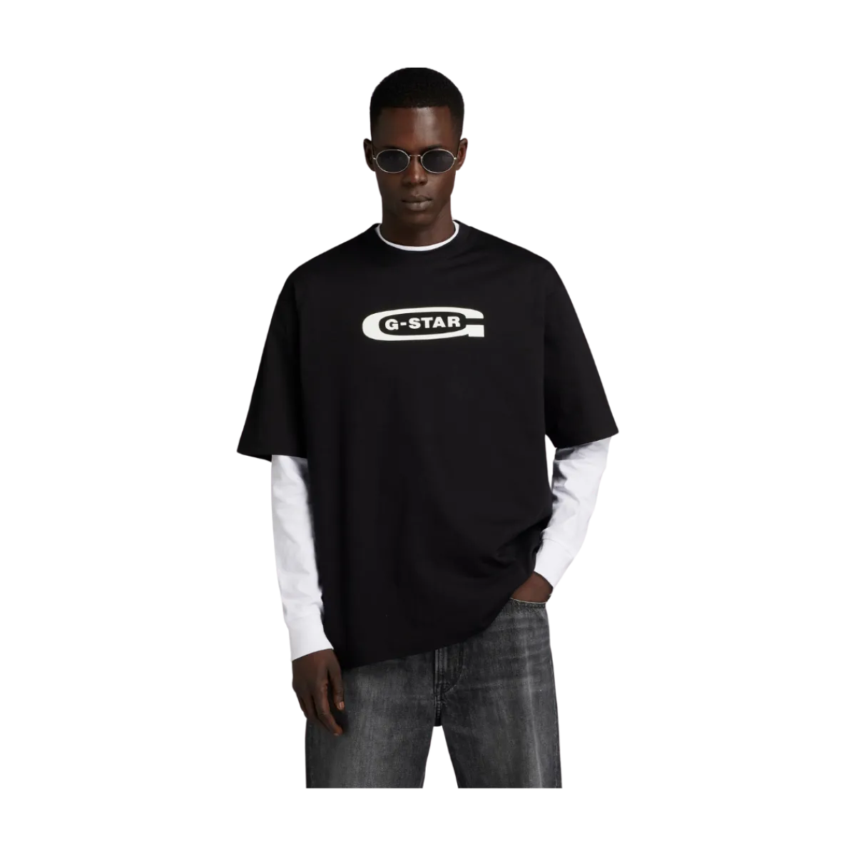 Clearance G-star raw Old chool Logo Overized Tee - Black