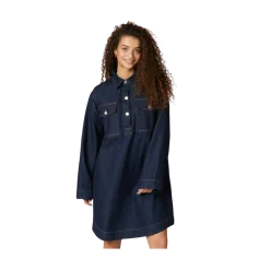 Discount Neo Noir Paras Denim Dress - Dark Blue