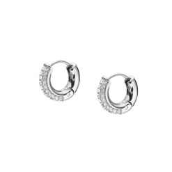 Outlet Mockberg Pavé Everyday Small Silver Hoops - Silver