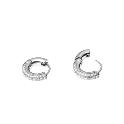 Outlet Mockberg Pavé Everyday Small Silver Hoops - Silver