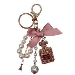 Hot DARK Department Perfume & Pearl Bag Charm - Rose Bow