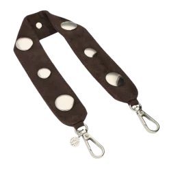 Hot My Jewellery Phone cord suede studs brown - 100 BROWN
