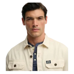 Discount Superdry 2 Pocket Overhirt - Oatmeal Beige