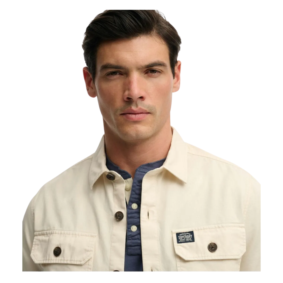 Discount Superdry 2 Pocket Overhirt - Oatmeal Beige