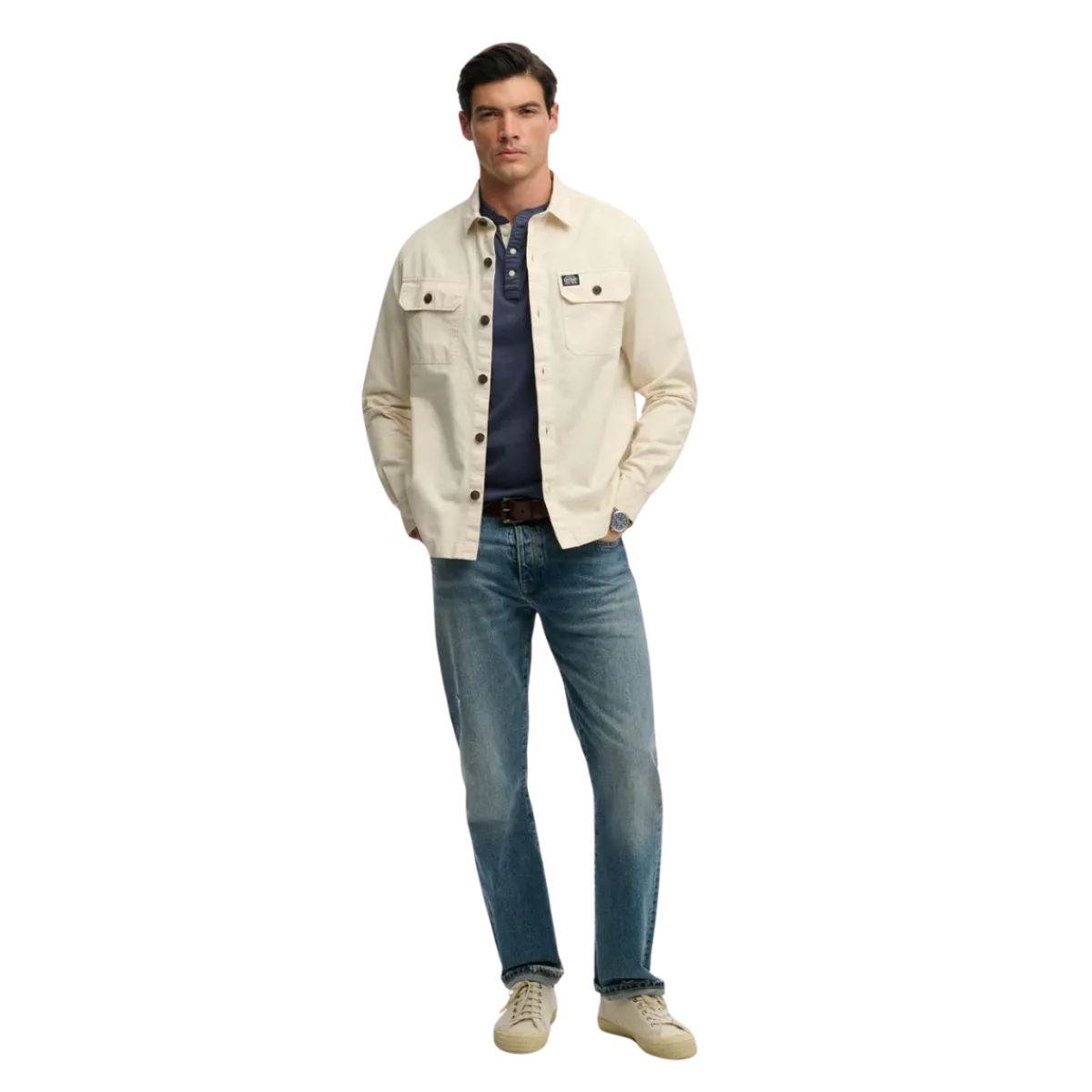 Discount Superdry 2 Pocket Overhirt - Oatmeal Beige