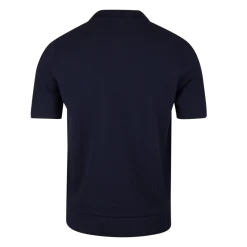 Discount Stenströms Polo hirt Knitted Zip Texture Organic Cotton - Navy