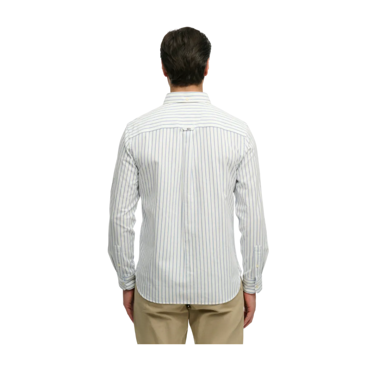 Outlet Superdry Preppy Oxford L/S Shirt - Classic Blue/Optic Stripe