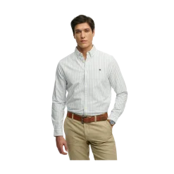 Outlet Superdry Preppy Oxford L/S Shirt - Classic Blue/Optic Stripe