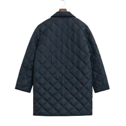 Clearance Gant Quilted Coat With Cord Trim - Evening Blue