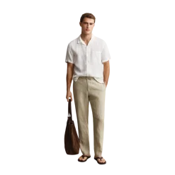 Discount Gant Reg inen D Pant - Oat Beige