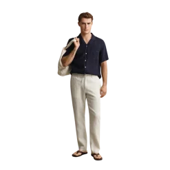 New Gant Reg inen DS Pants - Sand