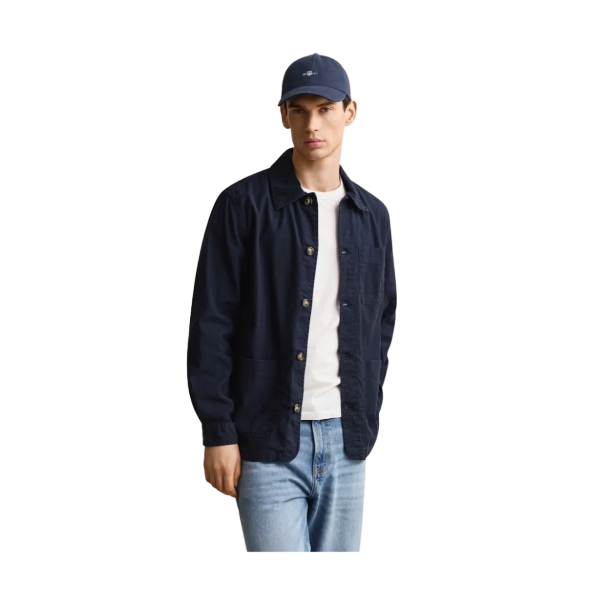 Hot Gant Reg Linen Overhirt - 433 Evening Blue