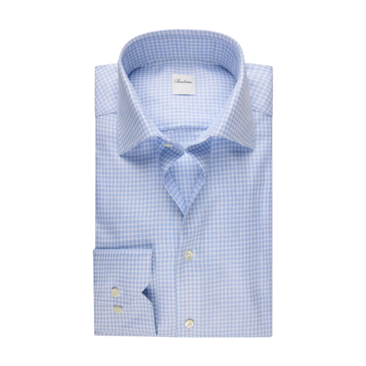 Clearance Stenströms Regular C77 RM cuff - Light blue check