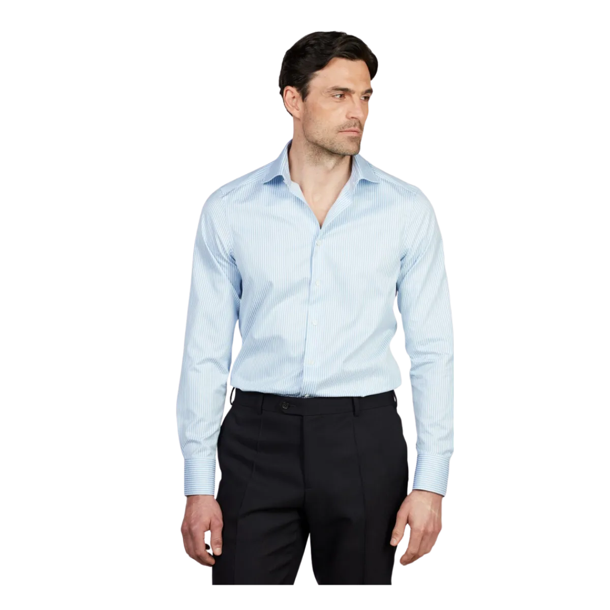 Outlet Stenströms Regular C75 RM cuff - Light Blue Stripe