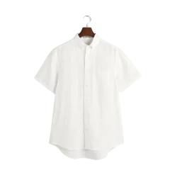 Sale Gant Regular Linen hirt - White