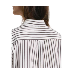 New Gant Relaxed Classic Poplin Striped Shirt - 202 Deep Brown