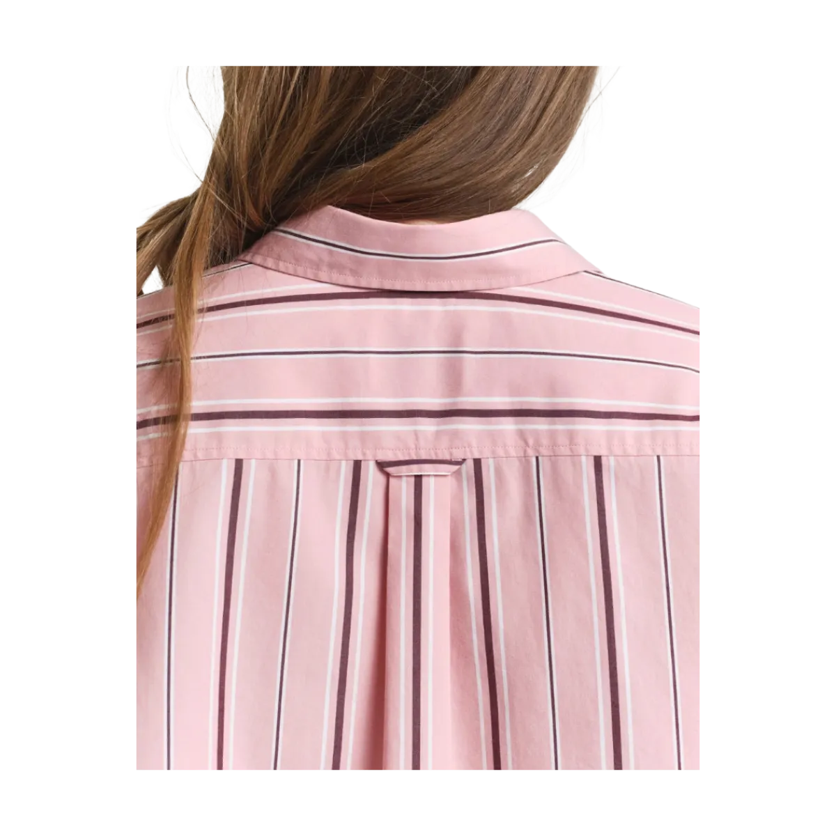 New Gant Relaxed Classic Poplin Striped Shirt - Summer Rose
