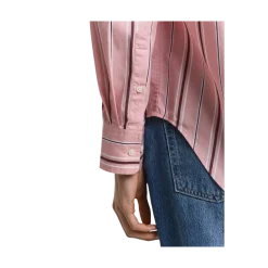 New Gant Relaxed Classic Poplin Striped Shirt - Summer Rose