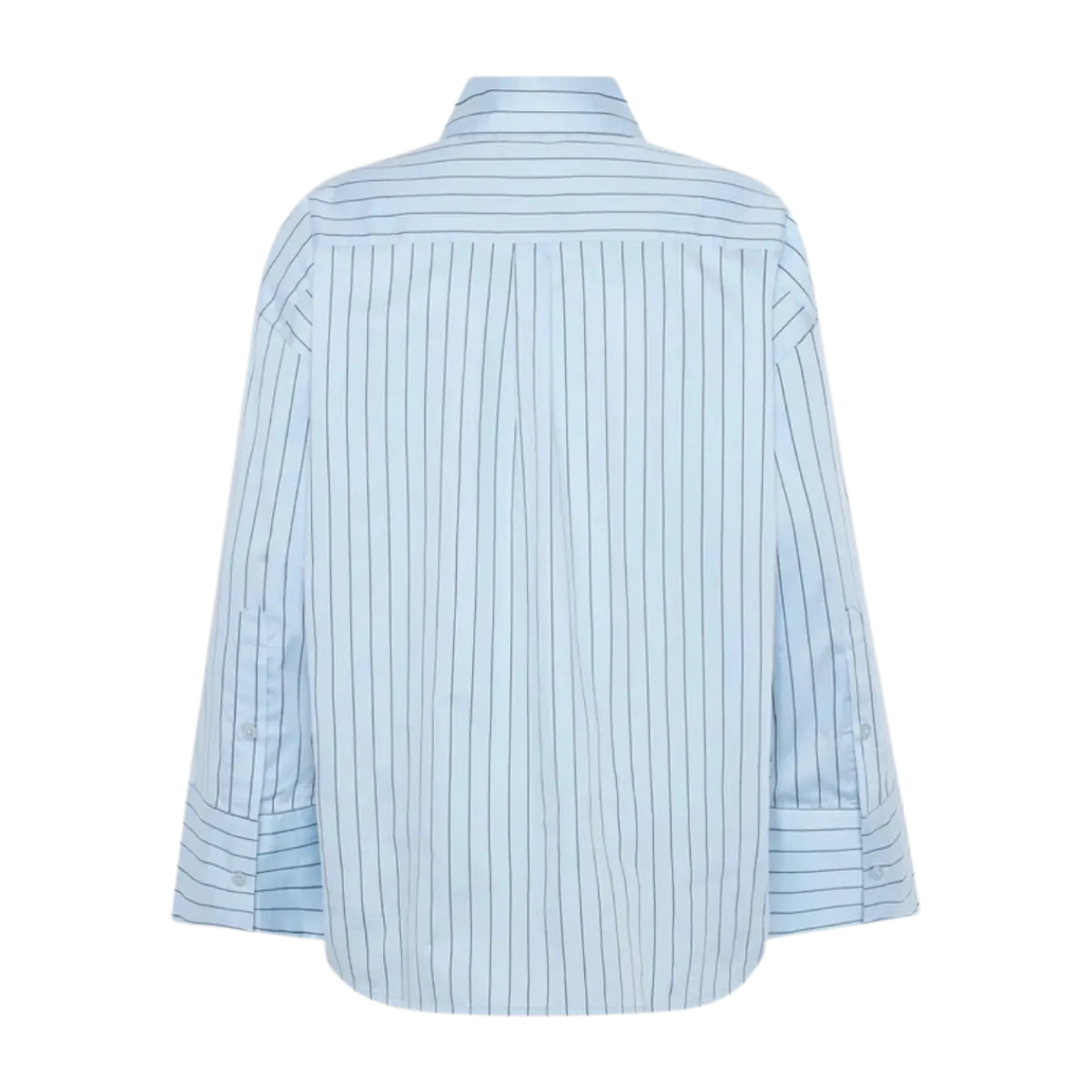 Discount Knowledge Cotton Apparel Relaxed tripe hirt - Blue tripe