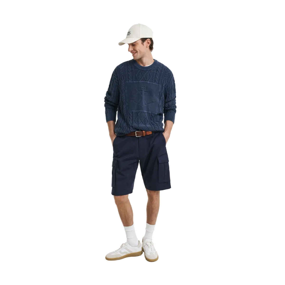 New Gant Relaxed Twill Cargo Shorts - Marine