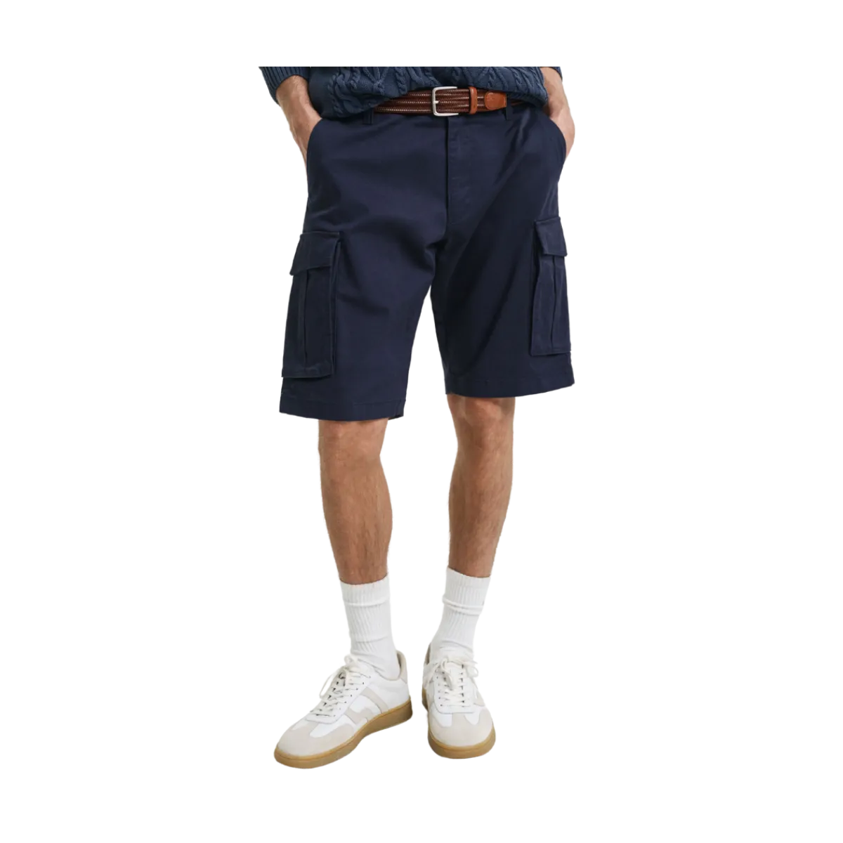 New Gant Relaxed Twill Cargo Shorts - Marine