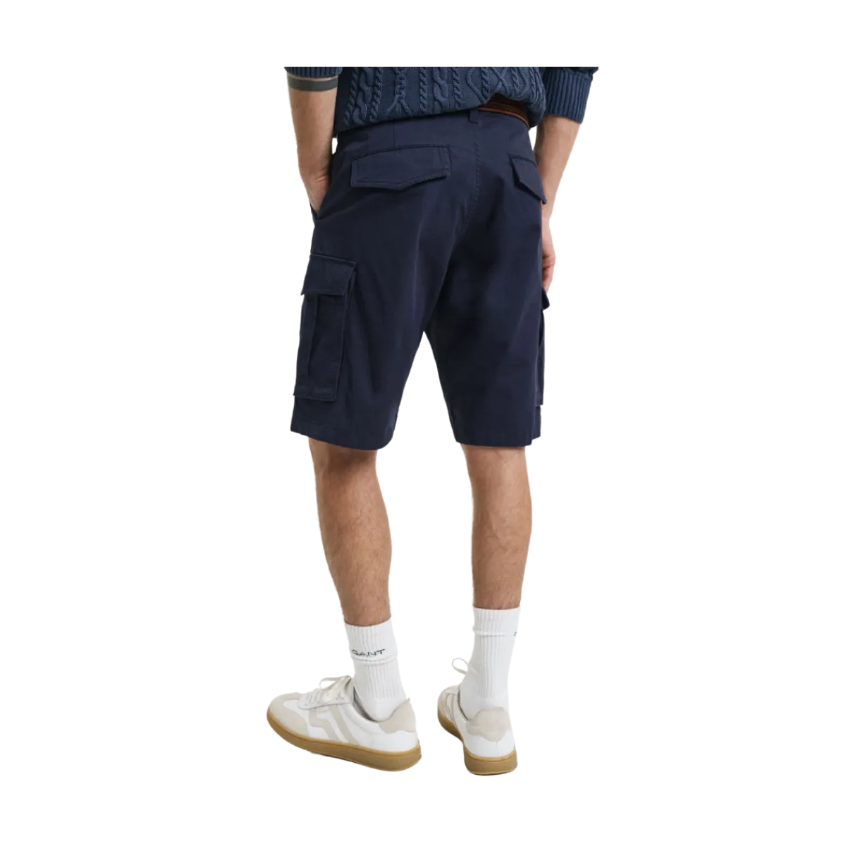 New Gant Relaxed Twill Cargo Shorts - Marine