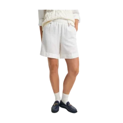New Gant Rel Linen Blend Pull On Shorts - Eggshell