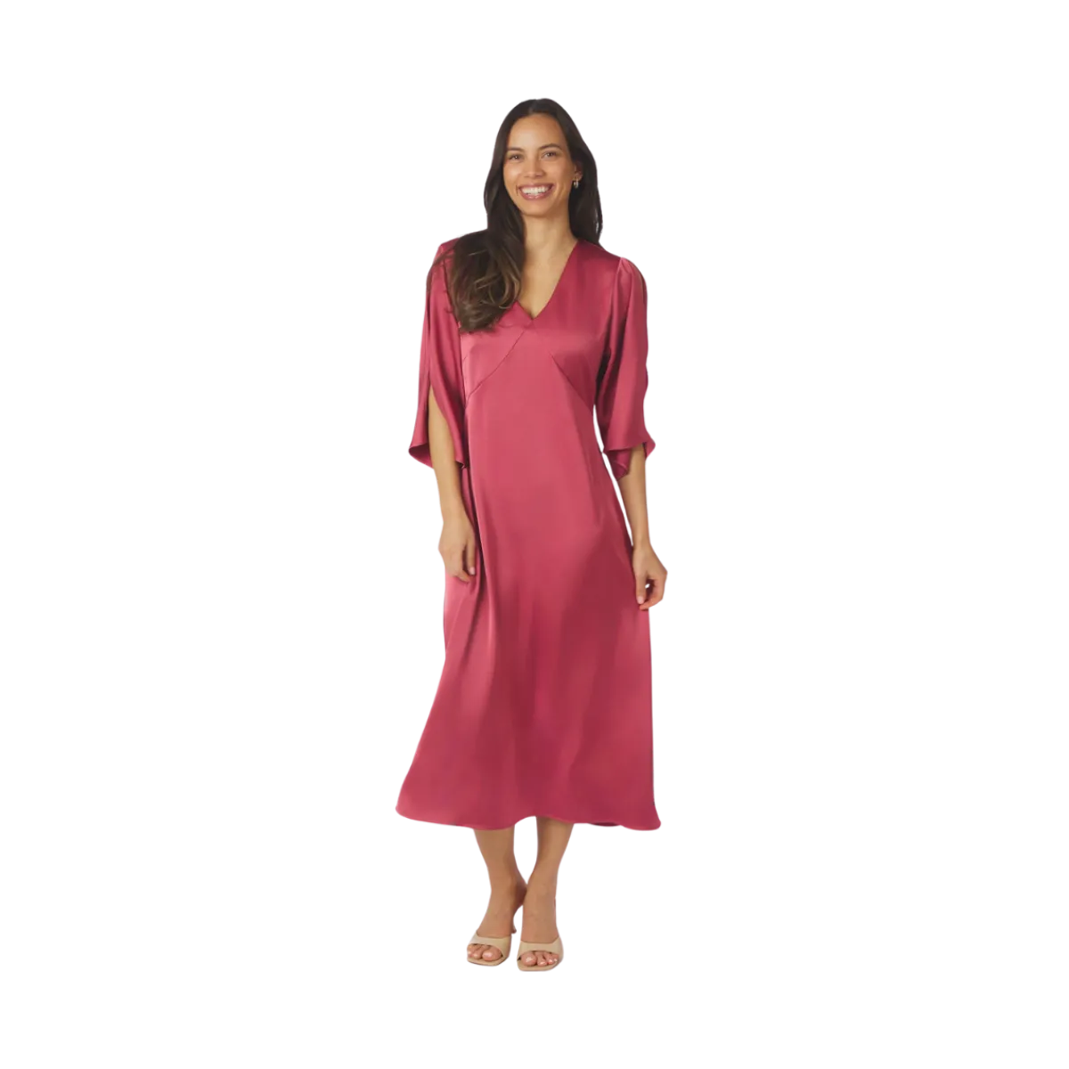 Sale Neo Noir Remara Heavy Sateen Dress - Cherry Pink