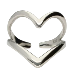 Best My Jewellery Ring Big Open Heart - Silver