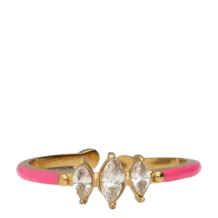 Clearance My Jewellery Ring Fine Pink 3 Strass - Gold