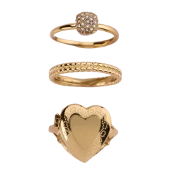 Discount My Jewellery Ring Os Heart Medaillion - Gold