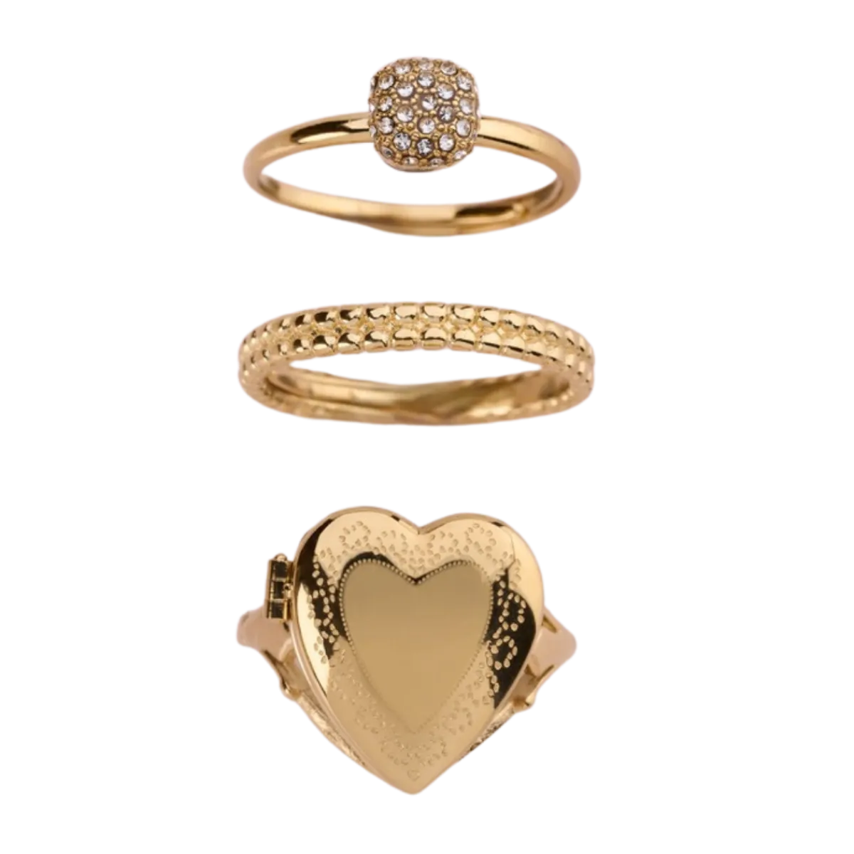 Discount My Jewellery Ring Os Heart Medaillion - Gold
