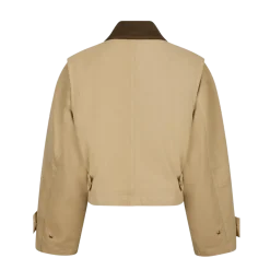 New Neo Noir Rivera Canvas Boxy Jacket - Beige