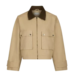 New Neo Noir Rivera Canvas Boxy Jacket - Beige