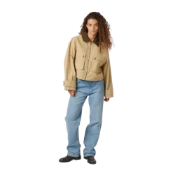 New Neo Noir Rivera Canvas Boxy Jacket - Beige