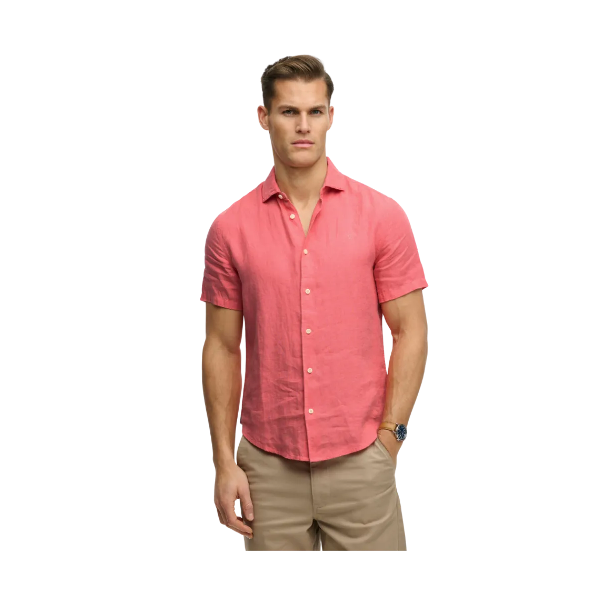 Best Superdry Riviera / Linen hirt - Coral