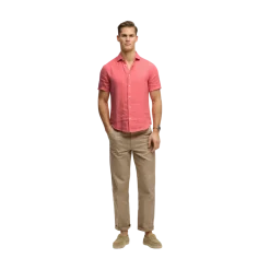 Best Superdry Riviera / Linen hirt - Coral